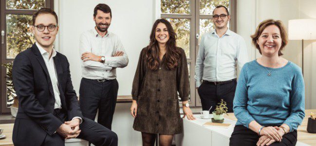 L’équipe d’Albarest Partners. De gauche à droite : Méderic Gaillard, Edouard Malandrin, Anaïs Large, Steve Guyard, Laure Thibierge,