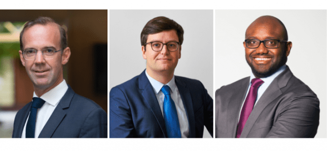 De gauche à droite : Jean-Charles Bernard (Edmond de Rothschild CF), Erwann Del Do (Harlay Avocats), Barema Bocoum (KPMG)