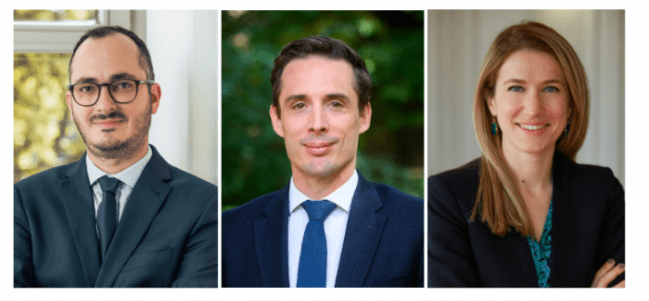 De gauche à droite : Steve Guyard (Albarest Partners), Jean-Baptiste Djebbari (Magellim), Natacha Baratier (SVZ)