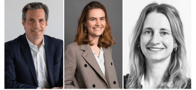 De gauche à droite : Alexandre Mendelewitsch (Siparex), Pauline Gasquet (Rive Private Investment), Charlotte Striffler (Harlay Avocats)