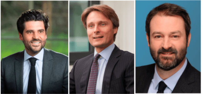 De gauche à droite : Pierre-Louis Cléro et Thomas Margenet-Baudry (Latham & Watkins), Julien Roux (A&O Shearman)