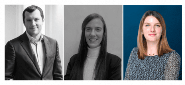 De gauche à droite : Gaspard Lacoeuilhe (Latour Capital), Paz Diaz Baulus (Demeter), Audrey Silber (Capstone Finance)