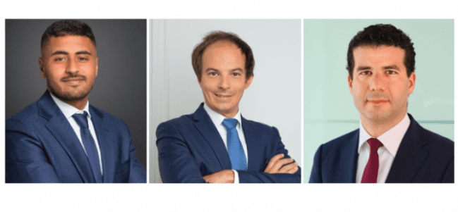 De gauche à droite : Moumen Abdel Mawlla (Qualium), Camille Gay (Houlihan Lokey), Alexis Caminel (Hogan Lovells)