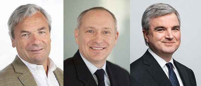Dominique Gaillard, président de France Invest, Hervé Fonta, associé gérant et fondateur de Meeschaert Private Equity,Louis Godron, président d'Argos Wityu